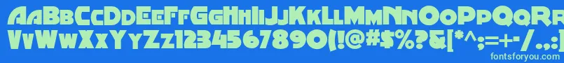 Шрифт Minstrelposternf – зелёные шрифты на синем фоне