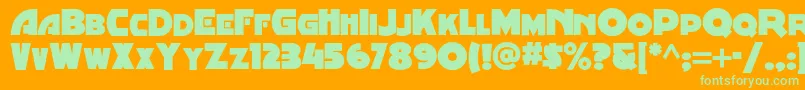 Fonte Minstrelposternf – fontes verdes em um fundo laranja