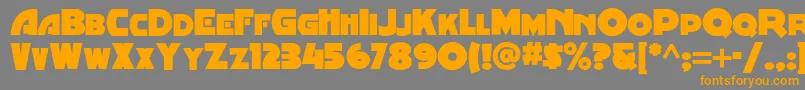 フォントMinstrelposternf – オレンジの文字は灰色の背景にあります。