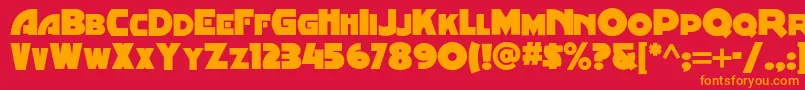 Шрифт Minstrelposternf – оранжевые шрифты на красном фоне