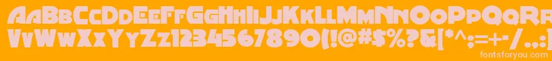 フォントMinstrelposternf – オレンジの背景にピンクのフォント