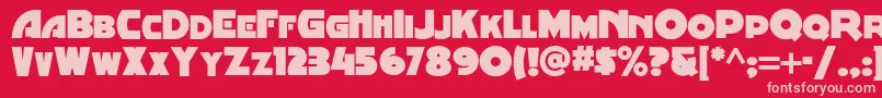 Fonte Minstrelposternf – fontes rosa em um fundo vermelho