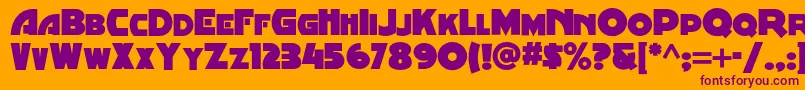Minstrelposternf Font – Purple Fonts on Orange Background