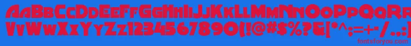 Minstrelposternf Font – Red Fonts on Blue Background