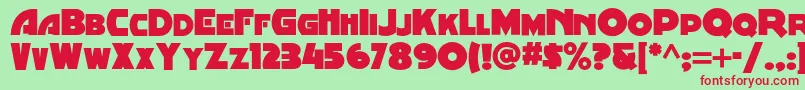 Minstrelposternf Font – Red Fonts on Green Background