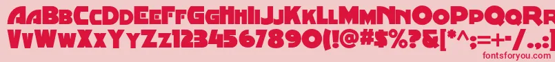 Fonte Minstrelposternf – fontes vermelhas em um fundo rosa