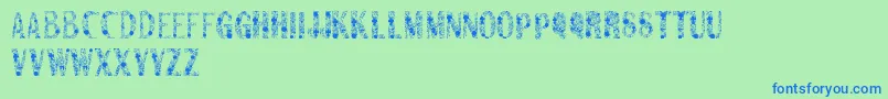 Sanromero Font – Blue Fonts on Green Background