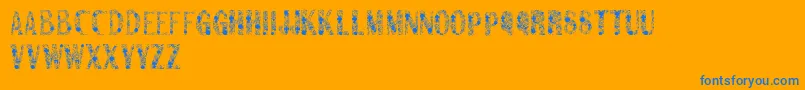 Sanromero Font – Blue Fonts on Orange Background