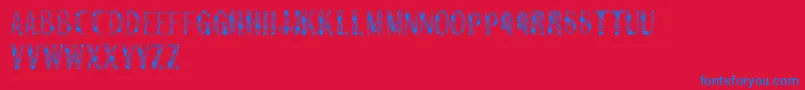 Sanromero Font – Blue Fonts on Red Background