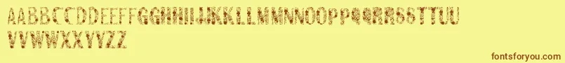 Sanromero Font – Brown Fonts on Yellow Background