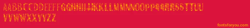 Sanromero Font – Orange Fonts on Red Background