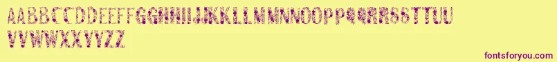 Sanromero Font – Purple Fonts on Yellow Background