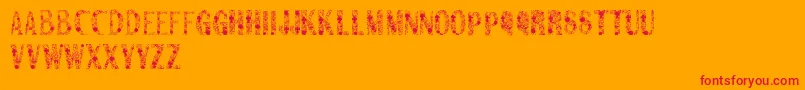 Sanromero Font – Red Fonts on Orange Background