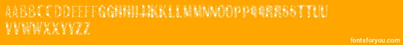 Sanromero-Schriftart – Weiße Schriften auf orangefarbenem Hintergrund