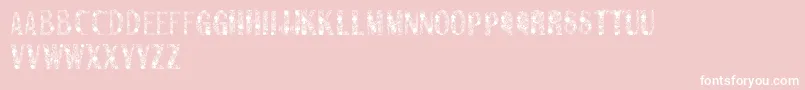 Sanromero-Schriftart – Weiße Schriften auf rosa Hintergrund