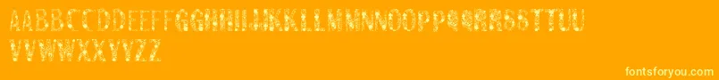 Sanromero Font – Yellow Fonts on Orange Background