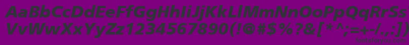 FrutigerCe76BlackItalic-fontti – mustat fontit violetilla taustalla