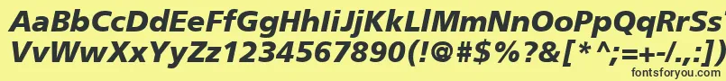 FrutigerCe76BlackItalic Font – Black Fonts on Yellow Background