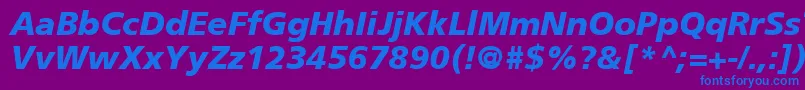 FrutigerCe76BlackItalic Font – Blue Fonts on Purple Background