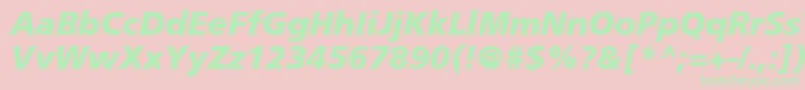 Fonte FrutigerCe76BlackItalic – fontes verdes em um fundo rosa