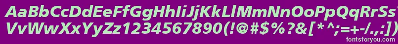 fuente FrutigerCe76BlackItalic – Fuentes Verdes Sobre Fondo Morado