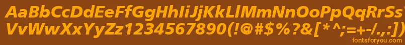 FrutigerCe76BlackItalic Font – Orange Fonts on Brown Background