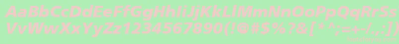 FrutigerCe76BlackItalic Font – Pink Fonts on Green Background