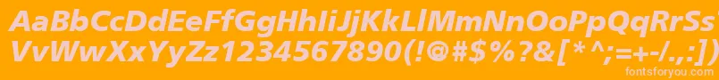 Шрифт FrutigerCe76BlackItalic – розовые шрифты на оранжевом фоне