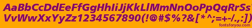 FrutigerCe76BlackItalic Font – Purple Fonts on Orange Background