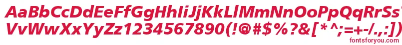 Czcionka FrutigerCe76BlackItalic – czerwone czcionki