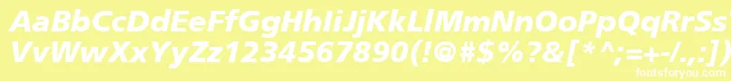 FrutigerCe76BlackItalic Font – White Fonts on Yellow Background