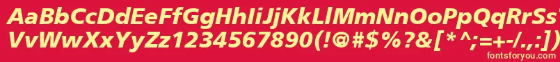 Шрифт FrutigerCe76BlackItalic – жёлтые шрифты на красном фоне