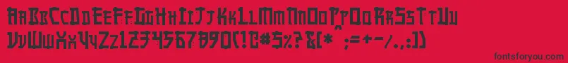 Manga Font – Black Fonts on Red Background