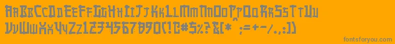 Manga-fontti – harmaat kirjasimet oranssilla taustalla