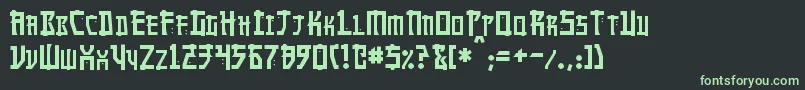 Manga-fontti – vihreät fontit mustalla taustalla