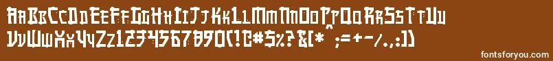 Manga-fontti – valkoiset fontit ruskealla taustalla