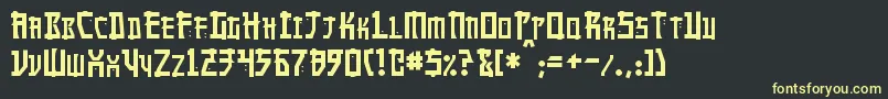 Manga Font – Yellow Fonts on Black Background