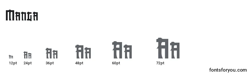 Размеры шрифта Manga