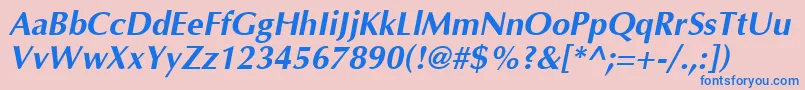 Agobo Font – Blue Fonts on Pink Background