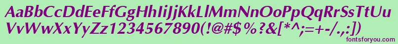 Шрифт Agobo – фиолетовые шрифты на зелёном фоне