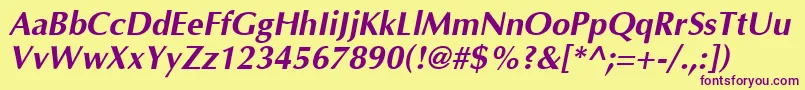 Шрифт Agobo – фиолетовые шрифты на жёлтом фоне