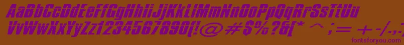 Impos50 Font – Purple Fonts on Brown Background