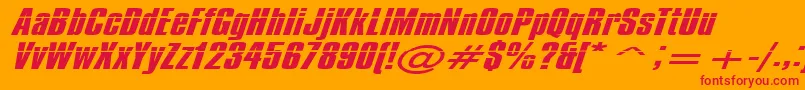 Impos50 Font – Red Fonts on Orange Background