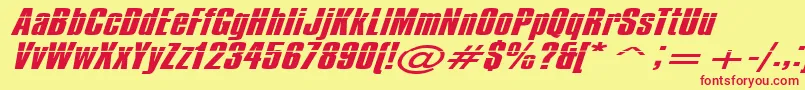 Impos50 Font – Red Fonts on Yellow Background