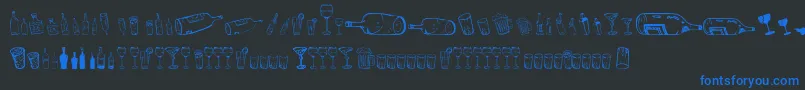 26AlcoDingbats Font – Blue Fonts on Black Background