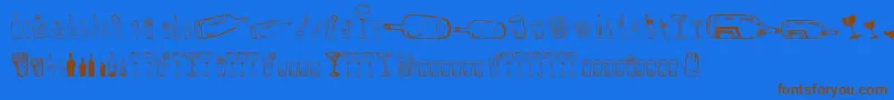 Czcionka 26AlcoDingbats – brązowe czcionki na niebieskim tle