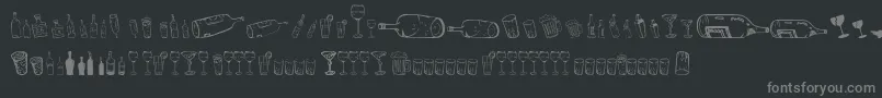 Fonte 26AlcoDingbats – fontes cinzas em um fundo preto