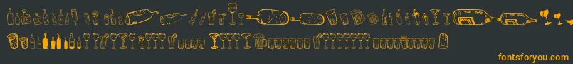 26AlcoDingbats-fontti – oranssit fontit mustalla taustalla