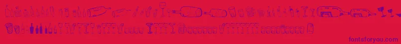 Czcionka 26AlcoDingbats – fioletowe czcionki na czerwonym tle