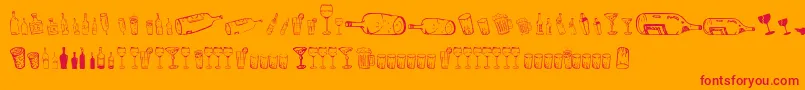 26AlcoDingbats-Schriftart – Rote Schriften auf orangefarbenem Hintergrund